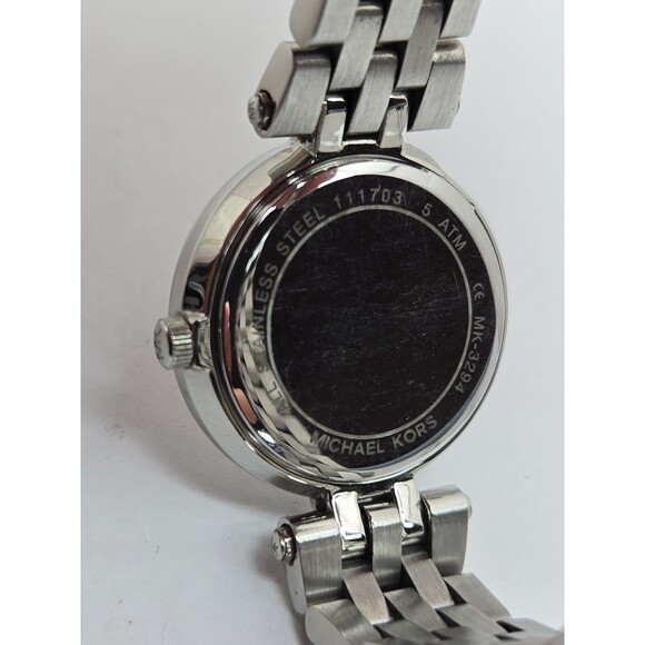 Michael Kors Mini Darci MK3294 Womens Silver Crystal Bezel 26mm New Battery